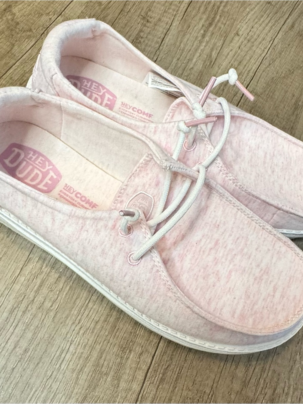 Hey Dude Women's Wendy Stretch Light Pink Casual Slip-On Sneakers Size 8